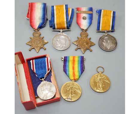 WWI and later medals - Mons star (with bar and rosette) trio to 6480 PTE. F. TURNER 1/DNS., a Mons star pair to L-8608 CPL. E