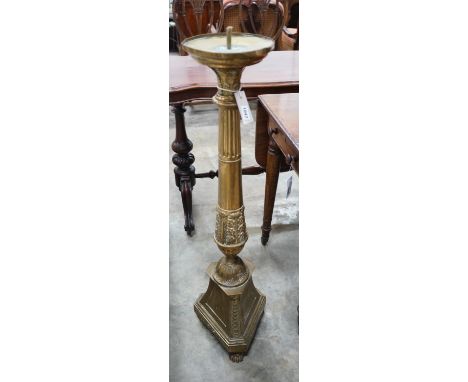An 18th century style brass standard lamp, height 99cm