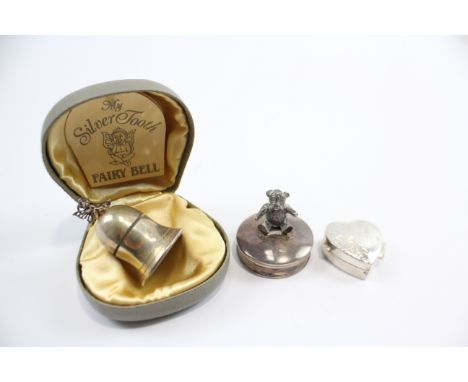 3 x Vintage Hallmarked .925 Sterling Silver Trinket Boxes 42g     631247