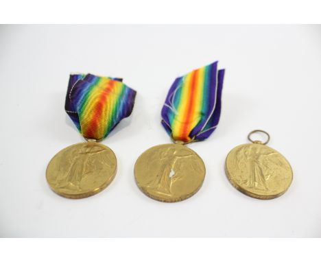 3 x WW1 Victory Medals, Pte Roper RAMC, Gnr Cooper RA &amp; 3AM MGA Baker RAF 696554&nbsp;&nbsp;WW1 Victory Medal.&nbsp; Pte 