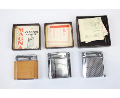 3 x Boxed Vintage Cigarette LIGHTERS Inc Magna Electric, Torch Combi Etc      568075