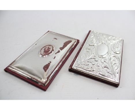 2 x Vintage Stamped .925 STERLING SILVER Cover Notebooks 201g     631266