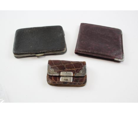 3  x Antique / Vintage Hallmarked .925 STERLING SILVER Purse &amp; Wallets 113g     631291