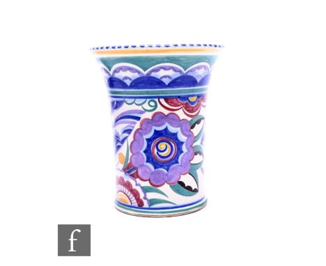 Truda Carter - Carter Stabler Adams - Poole Pottery - A 1930s shape 441 vase hand painted in the HE Bluebird pattern with sty