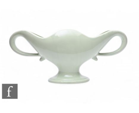 William John Marriner inspired by Constance Spry (British, 1886-1960) - Fulham Pottery - A large twin handled celadon glazed 