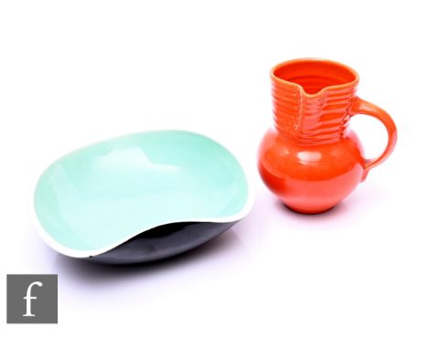 Mitzi Solomon Cunliffe - Pilkington's Royal Lancastrian - A freeform bowl, circa 1950, of asymmetrical form, eggshell black e
