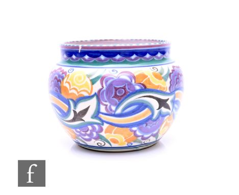Truda Carter - Carter Stabler Adams - Poole Pottery - A 1930s shape 923 jardinaire hand painted in the CO pattern with stylis