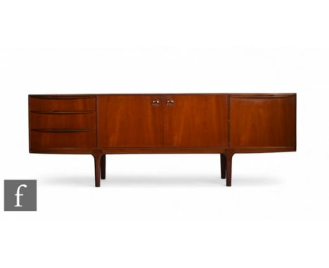 Tom Robertson for A.H. McIntosh &amp; Co Ltd - A teak Dunfermline sideboard, fitted with a bank of three central drawers flan