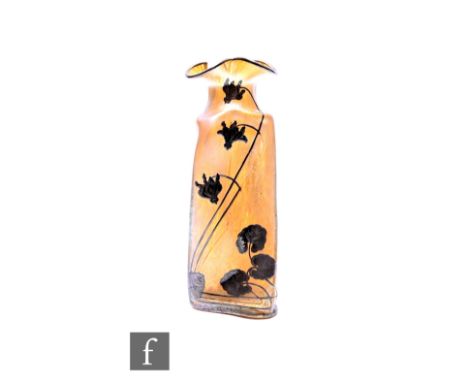 Loetz - A silver mounted&nbsp;Papillon&nbsp;glass&nbsp;Propeller&nbsp;vase circa 1900, the twisted, shouldered body with flar
