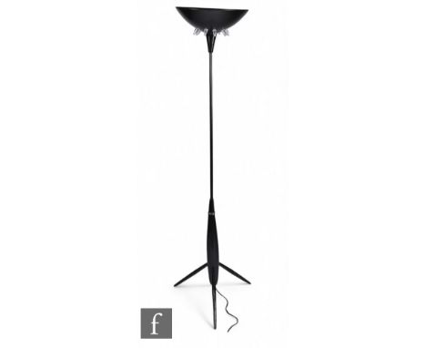 Unattributed Maker - A later 20th Century floor lamp, the swollen ovoid base with three radiating tapered legs, chrome plate 