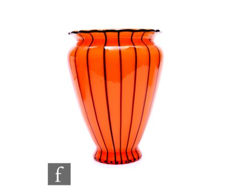 Michael Powolny - Loetz - An early 20th Century Ausfuehrung 157 orange tango glass vase, circa 1914, shape PN 111-512, of inv