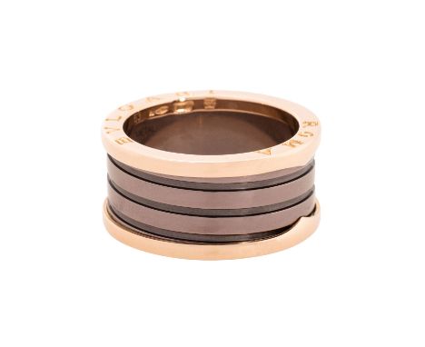 BULGARI Ring "B.zero1", 18K RG mit Bronzekeramikinlay, NP: ca. 2.200 €, 11,3 gr, RW: 63 (punz.), 21. Jh., minimale Tragespure