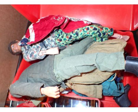 Two original Action Man figures and accessories