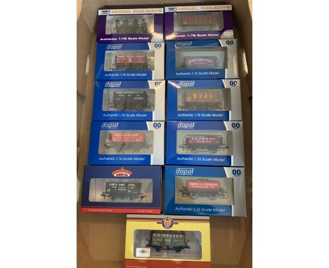 Eleven assorted Dapol Bachmann and Oxford Rail freight wagons all mint and boxed ( some limited edition )