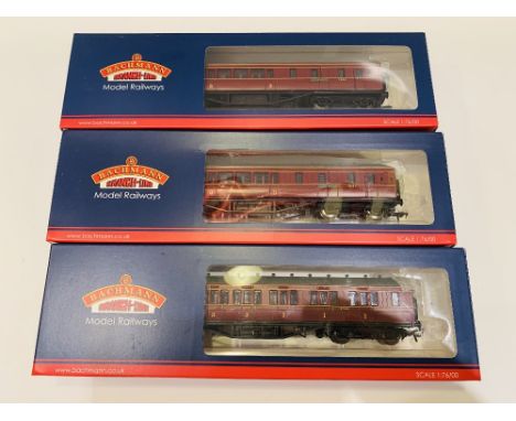 Bachmann OO Gaueg 3x 57ft LMS Crimson Coaches New Ex Shop Stock
