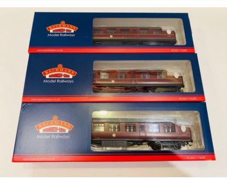 Bachmann OO Gauge 3x BR Maroon Thompson Coaches New Ex Shop Stock