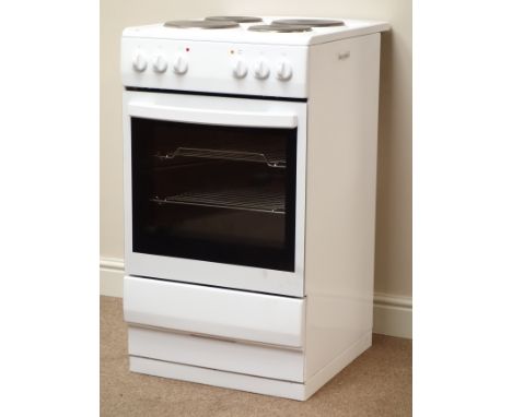 Currys Essentials CFSEWH14 electric cooker with oven and four burner hob, W50cm (This item is PAT tested - 5 day warranty fro