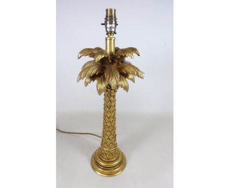 Gilded table lamp in the form of a palm tree, H49cm (This item is PAT tested - 5 day warranty from date of sale)   Condition 