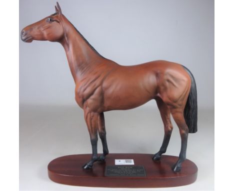 Beswick 'Red Rum' connoisseur horse on plinth, H30cm excluding plinth    Condition Report   Click here for further images, co