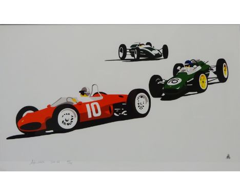 'Spa 62' - 1962 Belgium Grand Prix, limited edition giclee print no.37/195 after Robin Bark signed, titled and numbered in pe