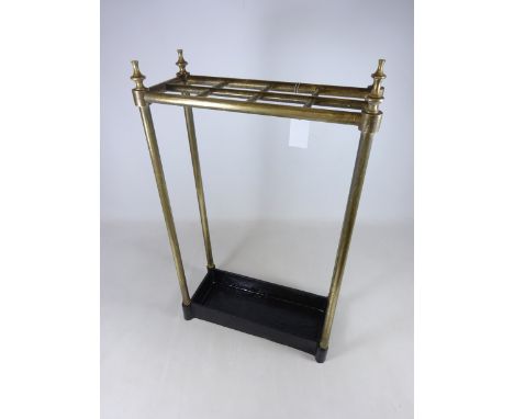 Brass and cast iron umbrella/ stick stand, H54cm    Condition Report   Click here for further images, condition, auction time