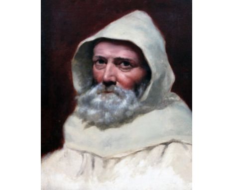 Attributed to Edmund Eagles (fl.1851-1877), portrait of a monk, oil on canvas, 42cm x 52cm, unsigned, framed 61cm x 72cm, rel