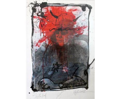 Ralph Steadman (b1936), "The Sheriff", revised edition, five colour silkscreen, limited edition no 67/77, blind stamp lower r