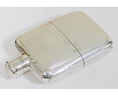 A Victorian silver hip flask, Thomas Johnson I, London 1869, length 12.5cm, wt. 5 1/2oz.