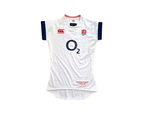 AN ENGLAND JERSEY, MATCH WORN BY DAVID ATTWOOD
Match worn England shirt from New Zealand test series in 2014, embroidered wit