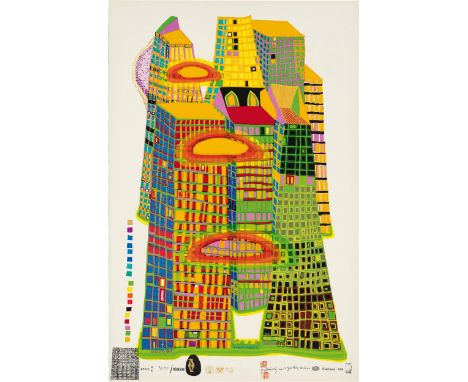 686 Friedensreich HundertwasserGOOD MORNING CITYVenedig 197085 x 55,6 cmHerausgegeben von: Dorothea Leonhart, München 1969 (4