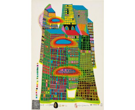 686 Friedensreich HundertwasserGOOD MORNING CITYVenedig 197084,6 x 55,6 cmHerausgegeben von: Dorothea Leonhart, München 1969 