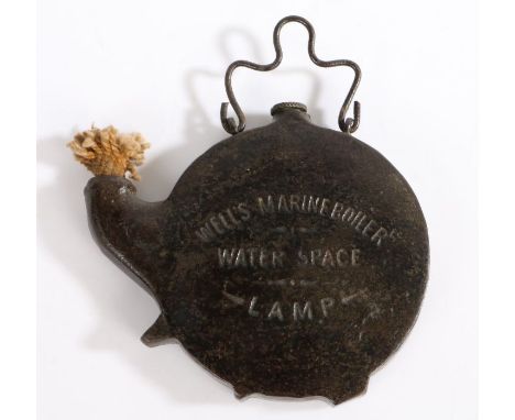 Rare A.C. Wells &amp; Co Wells Marine Boiler Water Space Lamp, unnumbered but is a No.7, 17cm wide