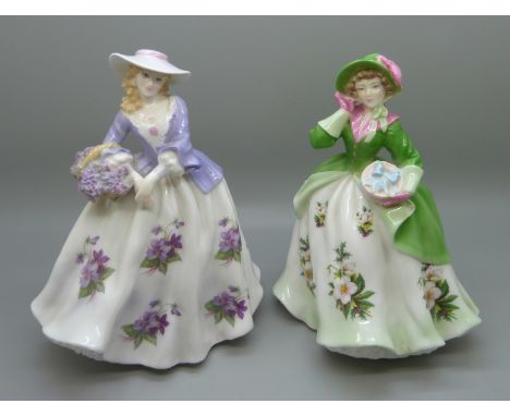 Two Royal Worcester limited edition figures; Sweet Holly and Sweet Violet 