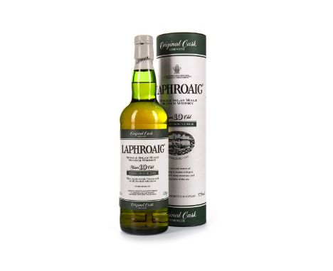 LAPHROAIG ORIGINAL CASK STRENGTH 10 YEARS OLD Single Malt Scotch Whisky 70cl, 57.3% volume, in tube.