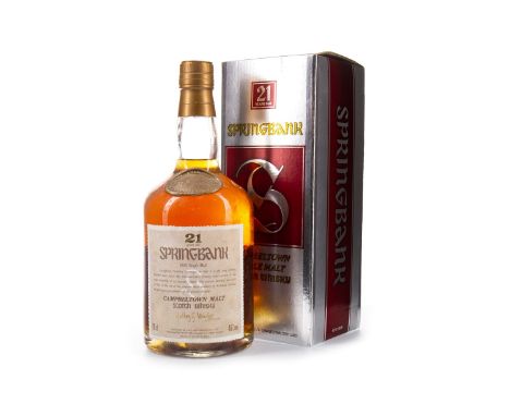 SPRINGBANK 21 YEARS OLD Single Malt Scotch Whisky 70cl, 46% volume, in carton.