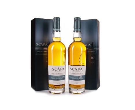 SCAPA 16 YEARS OLD (2) Single Malt Scotch Whisky 70cl, 40% volume, in carton. Two bottles.