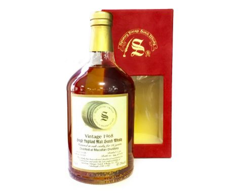 MACALLAN 1968 SIGNATORY VINTAGE AGED 26 YEARS Single Malt Scotch Whisky Distilled 10 December 1968, matured in cask no. 10543