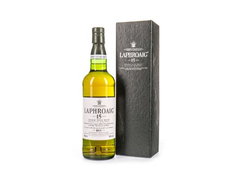 LAPHROAIG AGED 15 YEARS CANCER RELIEF MACMILLAN FUND BOTTLING Single Malt Scotch Whisky Matured in a cask signed by HRH The P