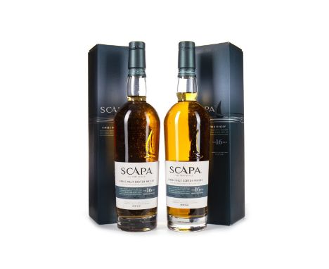 SCAPA 16 YEARS OLD (2) Single Malt Scotch Whisky 70cl, 40% volume, in carton. Two bottles.