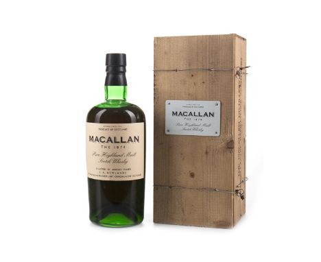 MACALLAN 1874 REPLICA Single Malt Scotch Whisky 70cl, 45% volume, in wooden box, with spare stopper.