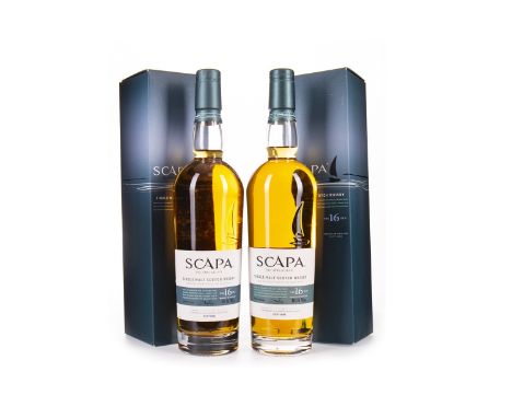 SCAPA 16 YEARS OLD (2) Single Malt Scotch Whisky 70cl, 40% volume, in carton. Two bottles.