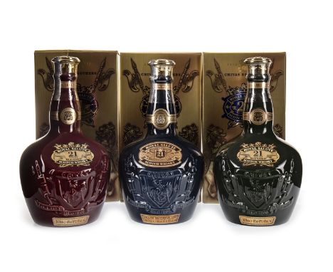 CHIVAS REGAL ROYAL SALUTE 21 YEARS OLD - RUBY FLAGON Blended Scotch Whisky 70cl, 40% volume, in cloth sack and carton. CHIVAS