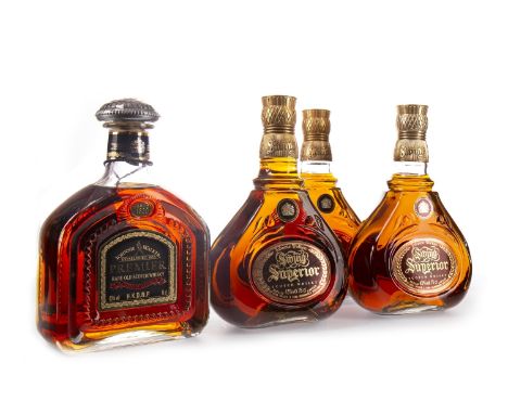 JOHNNIE WALKER SWING SUPERIOR (3) Blended Scotch Whisky 75cl, 43% volume, in carton. JOHNNIE WALKER PREMIER Blended Scotch Wh
