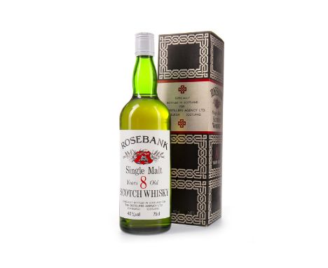 ROSEBANK 8 YEARS OLD Single Malt Scotch Whisky 75cl, 40% volume, in carton.