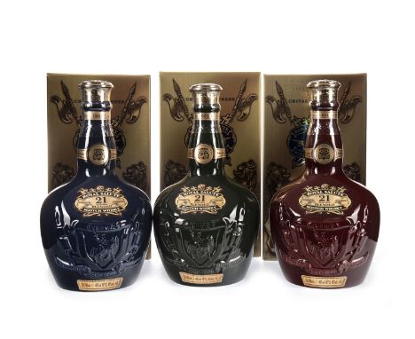 CHIVAS REGAL ROYAL SALUTE 21 YEARS OLD - RUBY FLAGON Blended Scotch Whisky 70cl, 40% volume, in cloth sack and carton. CHIVAS