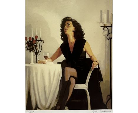 After Jack Vettriano (Scottish b.1951); 'Table for One' ltd.ed silkscreen print, numbered and signed in pencil 192/295, 63cm 