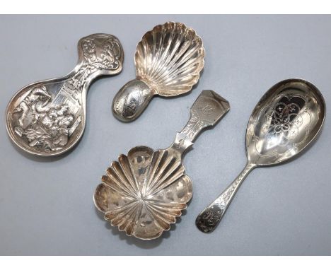William 1V hallmarked silver caddy spoon, fluted bowl with Old English handle, by Taylor &amp; Perry Birmingham 1833, a Victo