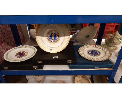 3 boxed Spode Regimental crests collectors plates