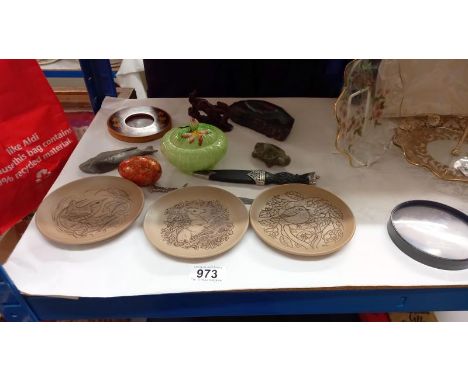 A mixed lot including 3 small Poole pottery plates