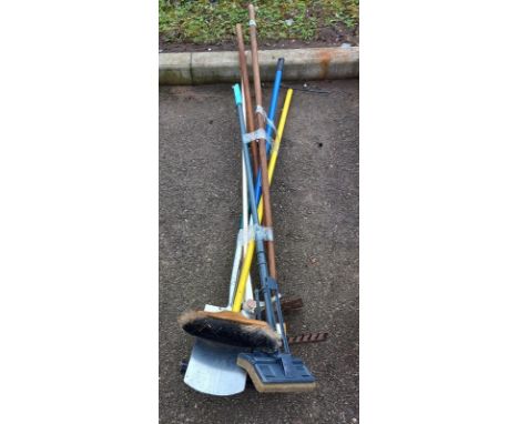 A bundle of garden tools including shovel &amp; rake etc. COLLECT ONLY